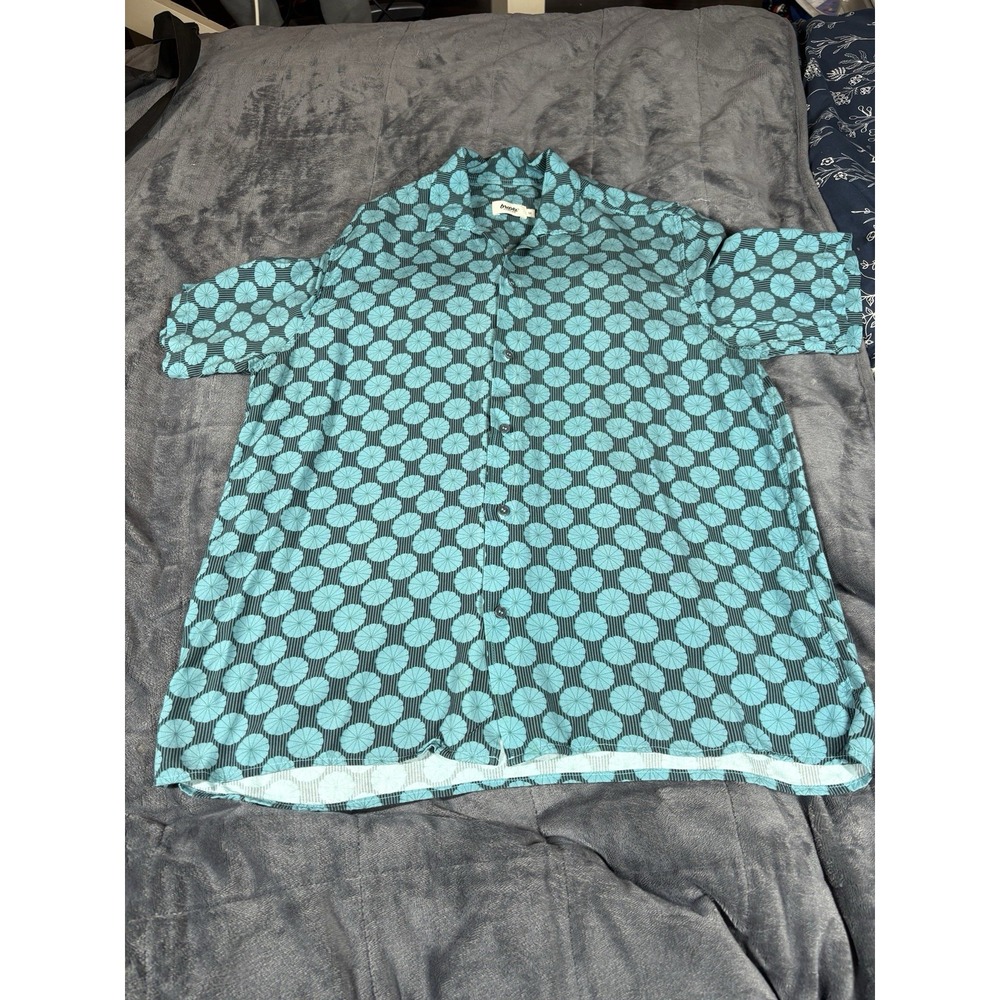 Brava Fabrics Mikia Blue Button-Down Blouse Size M Casual